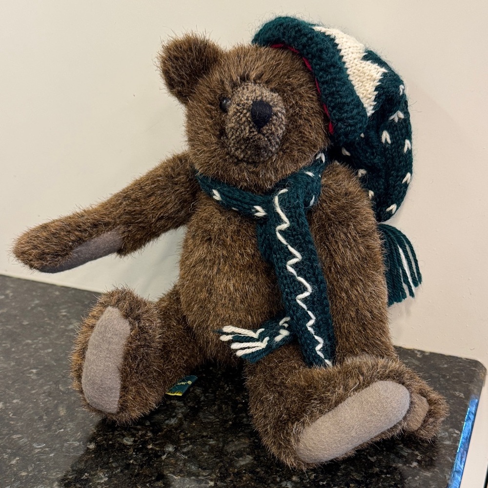MARY MEYER 1993 GREEN MOUNTAIN JOINTED TEDDY BEAR BROWN 14”